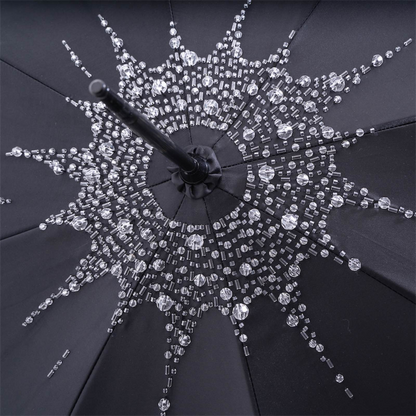 Luxury Umbrella – Swarovski Crystal Handle, Handmade Italy, Elegant Rain Protection