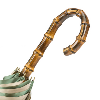 Bamboo Handle Umbrella | Stylish Double Cloth Rain Umbrella with Bridles Print and Gift Box