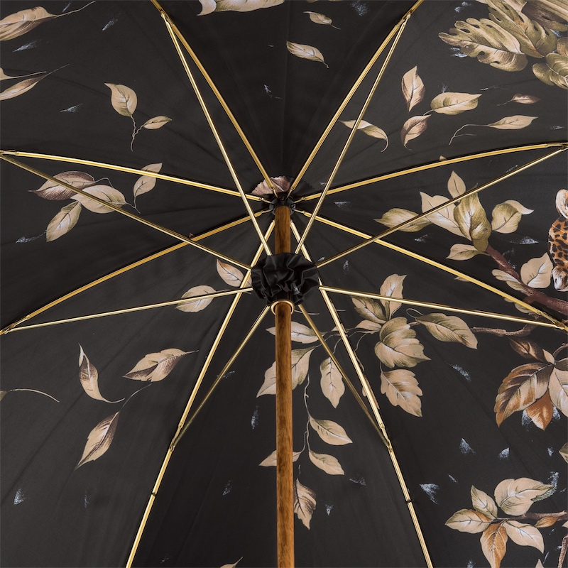 Green Bamboo Umbrella – Handmade Italian Double Cloth Canopy with Bamboo Handle