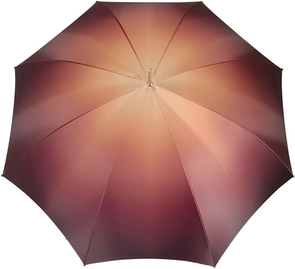 Colorful butterfly double canopy luxury rain umbrella for women by Ilmarchesato, featuring vibrant butterfly patterns and sturdy design.
