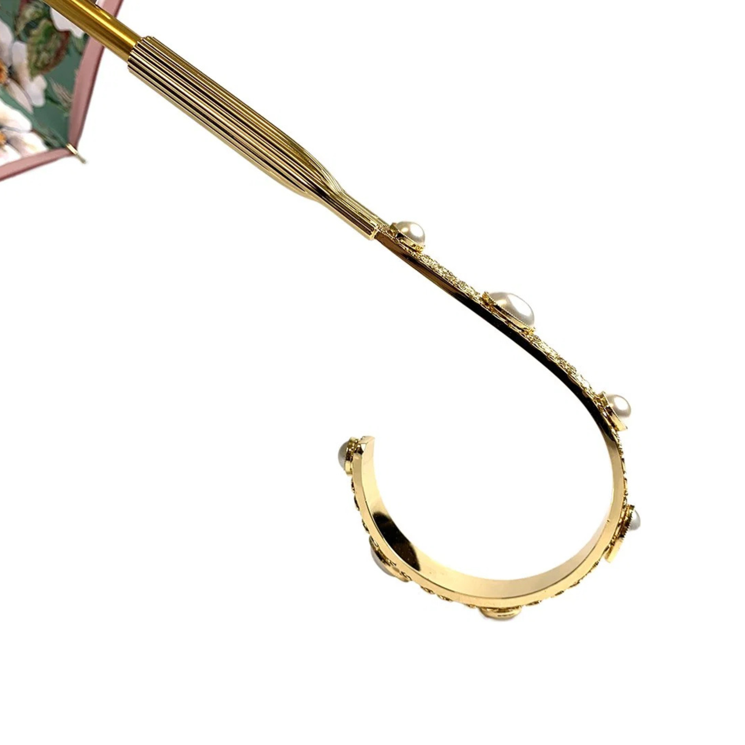 Handcrafted Floral Luxury Umbrella with 24K Gold Handle
