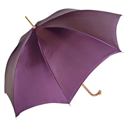 Handcrafted Umbrella – Luxury Rain Umbrella with Amethyst Crystal & 24K Gold Handle