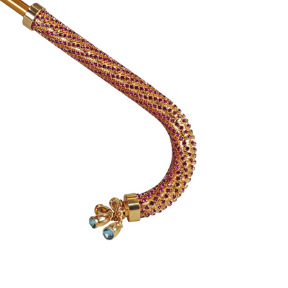 Handcrafted Umbrella – Luxury Rain Umbrella with Amethyst Crystal & 24K Gold Handle