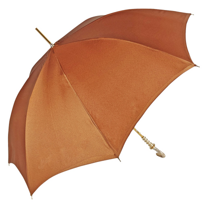 Handmade Luxury Umbrella – Classic Fancy Women's Rain Umbrella with Gold Plated Handle