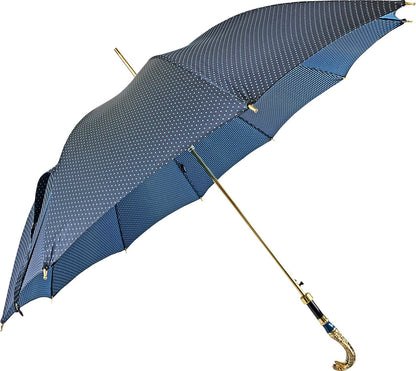 Luxury Jaquard Umbrella – 24K Gold-Plated Hand-Enameled Snake Handle, Fiber Carbon Ribs