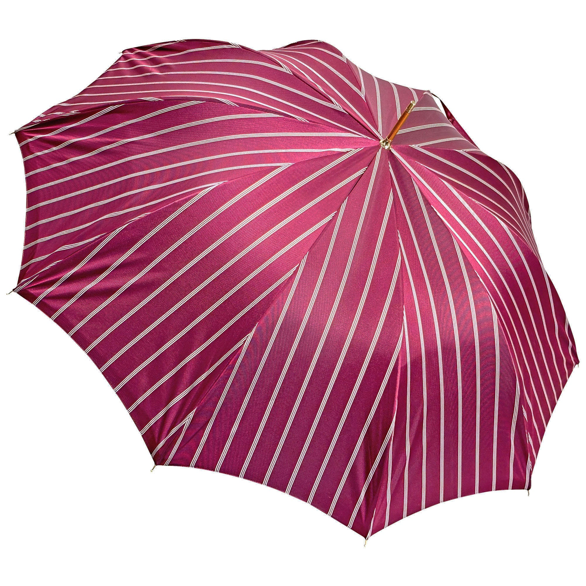 Luxury Burgundy Umbrella – Men's Rain Umbrella with 24K Gold Dobermann Handle