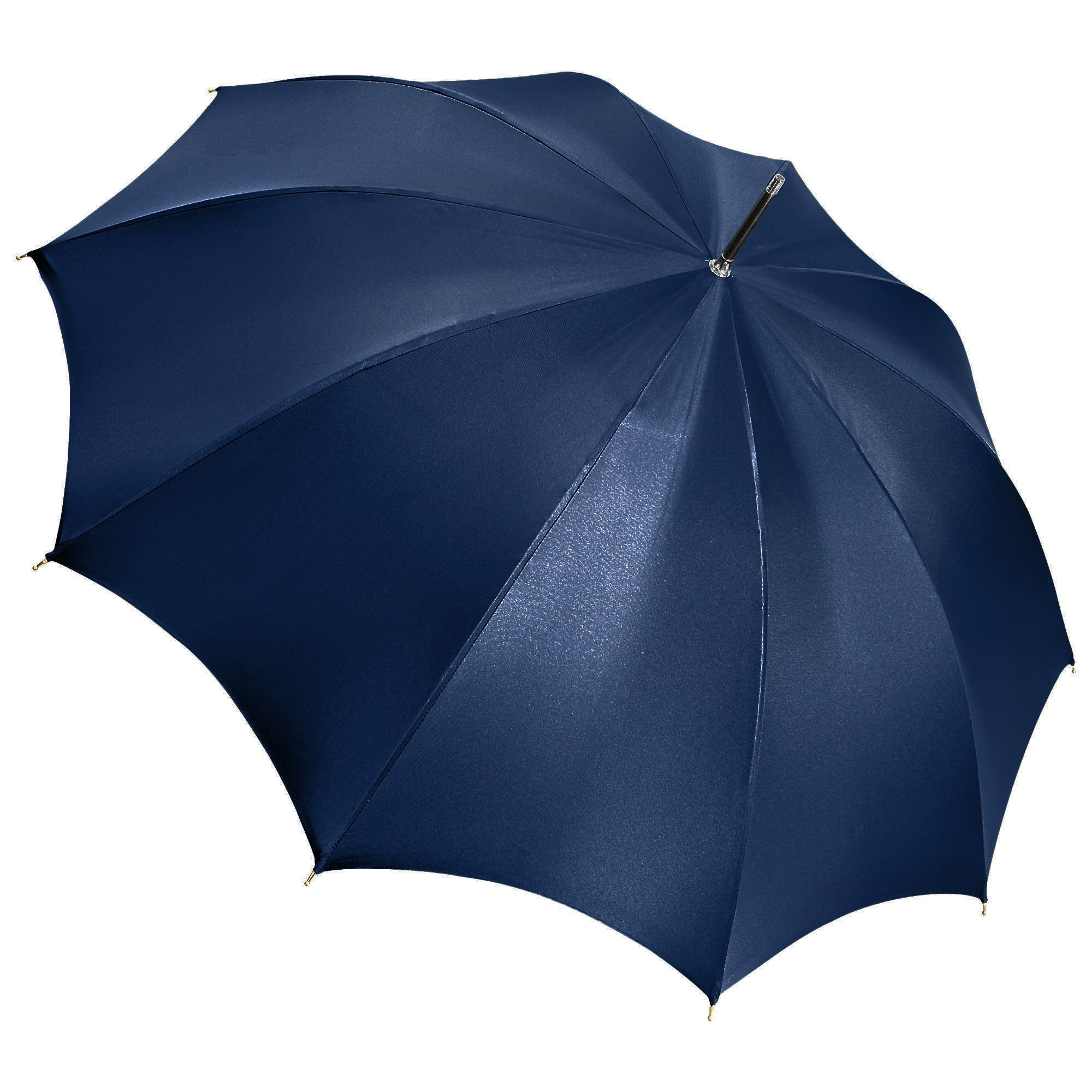 Navy Umbrella – Automatic Opening, Genuine Leather Handle, Wind Resistant Luxury Gift