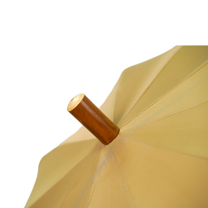 Cream Umbrella – Luxury Rain Gear with Handcrafted Horse Handle & Gold Accents