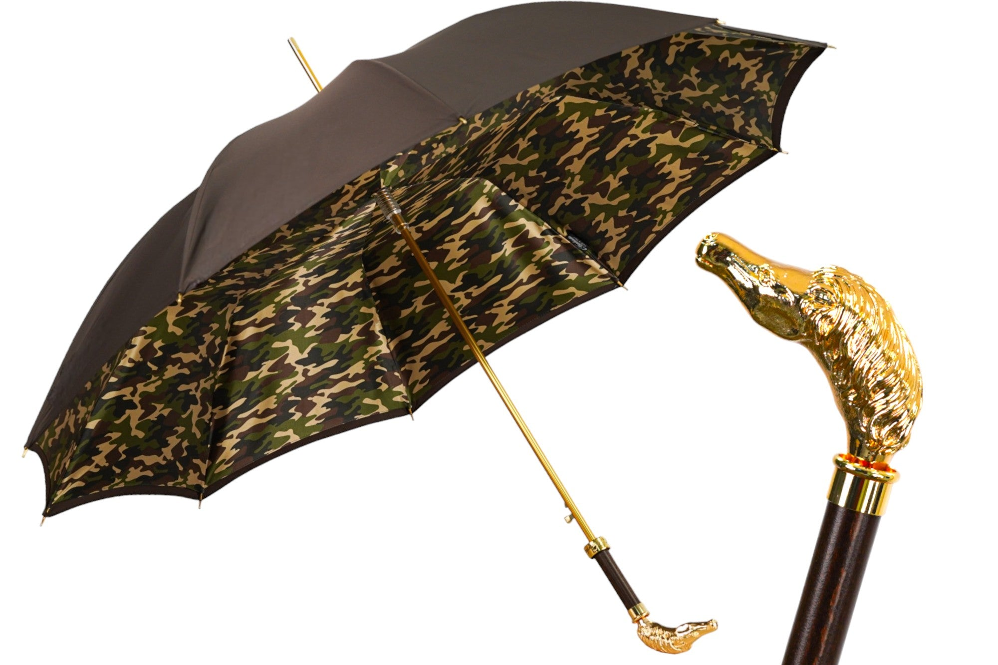 Men's Luxury Umbrella – Handmade Italian 24K Gold Handle, Durable Carbon Frame