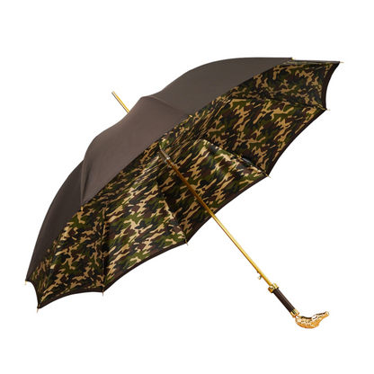 Men's Luxury Umbrella – Handmade Italian 24K Gold Handle, Durable Carbon Frame
