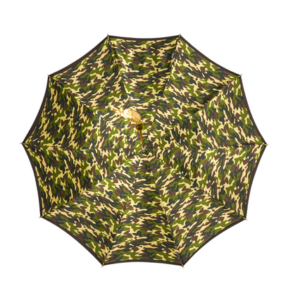 Men's Luxury Umbrella – Handmade Italian 24K Gold Handle, Durable Carbon Frame