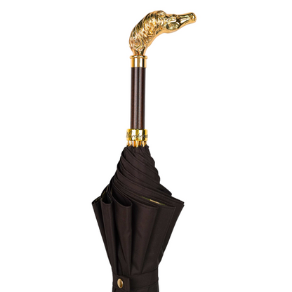 Men's Luxury Umbrella – Handmade Italian 24K Gold Handle, Durable Carbon Frame