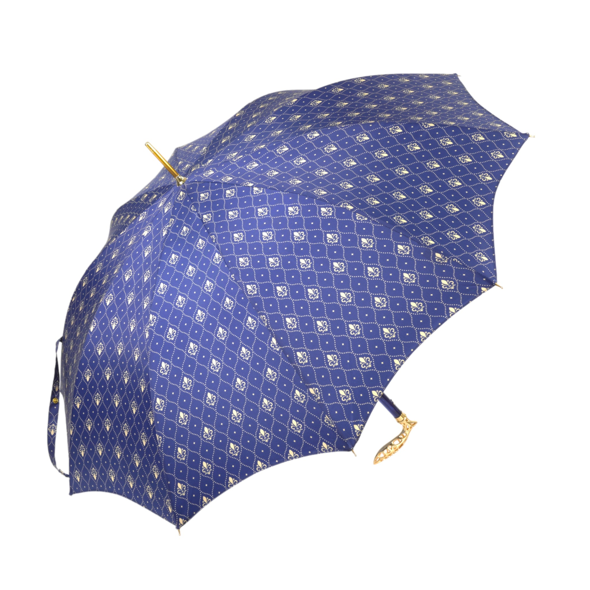 Men's Luxury Umbrella – Handmade Italian Rain Umbrella with Gold Plated Handle