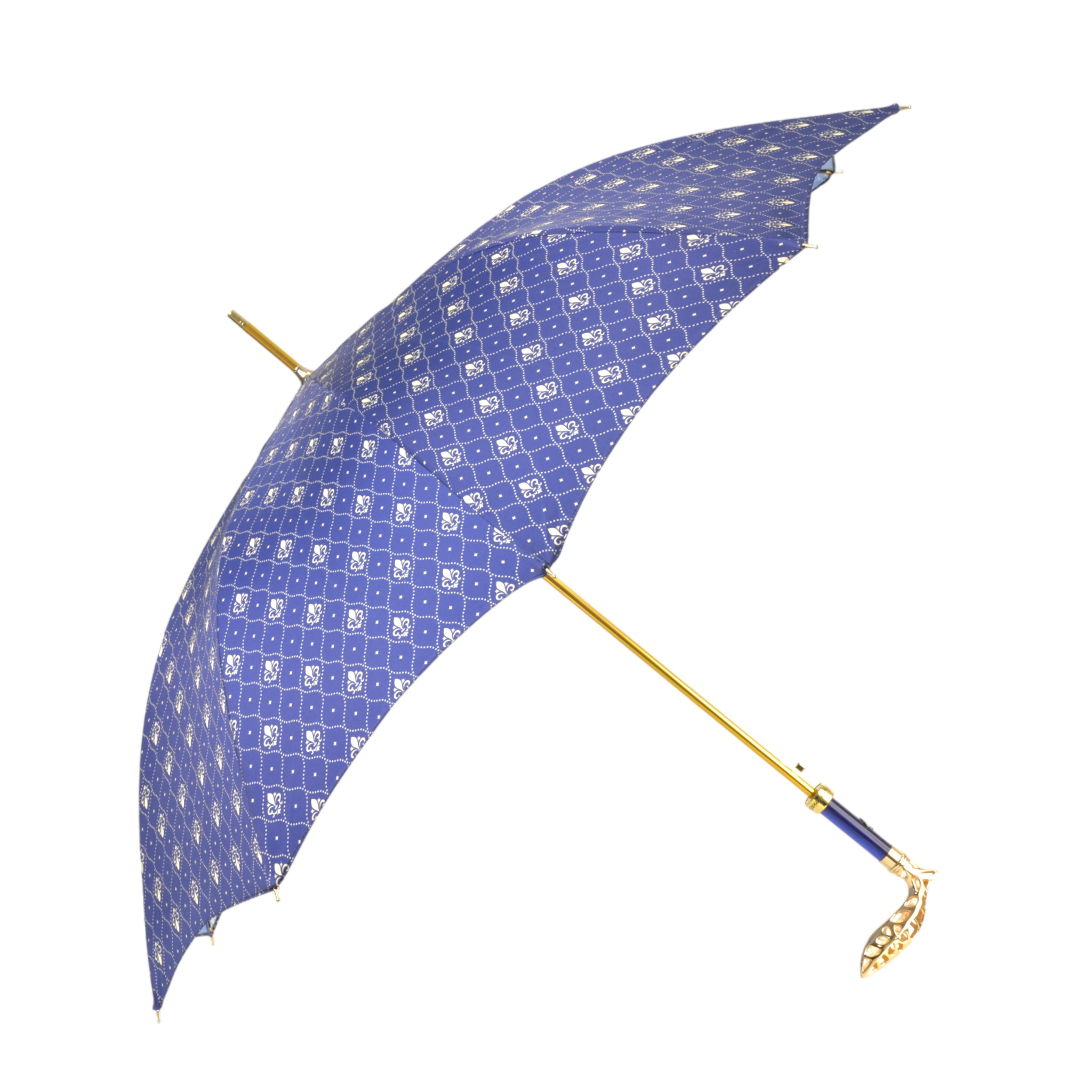 Men's Luxury Umbrella – Handmade Italian Rain Umbrella with Gold Plated Handle