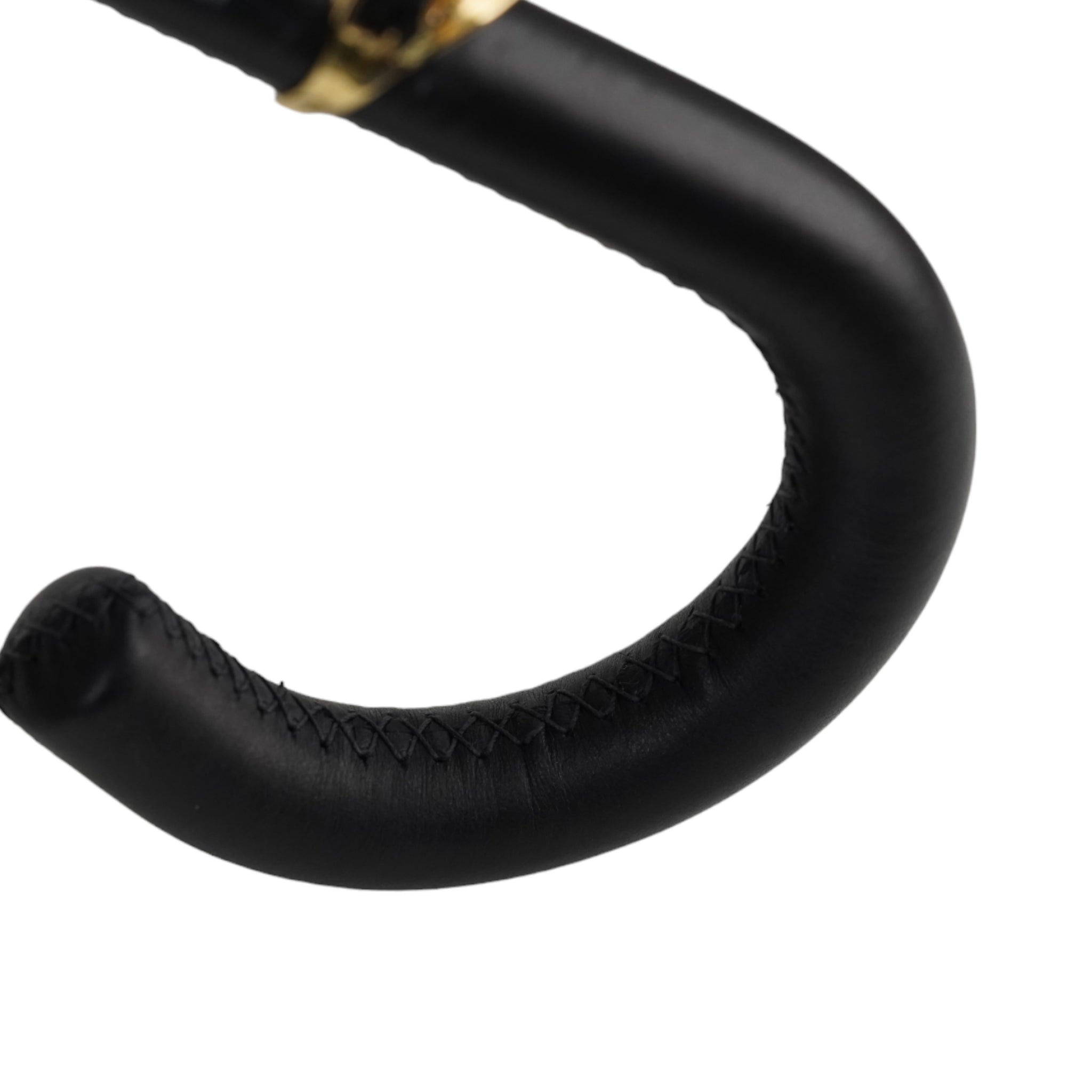 Luxury Black Gold Umbrella – Italian Handmade Leather Handle With Skull Detail