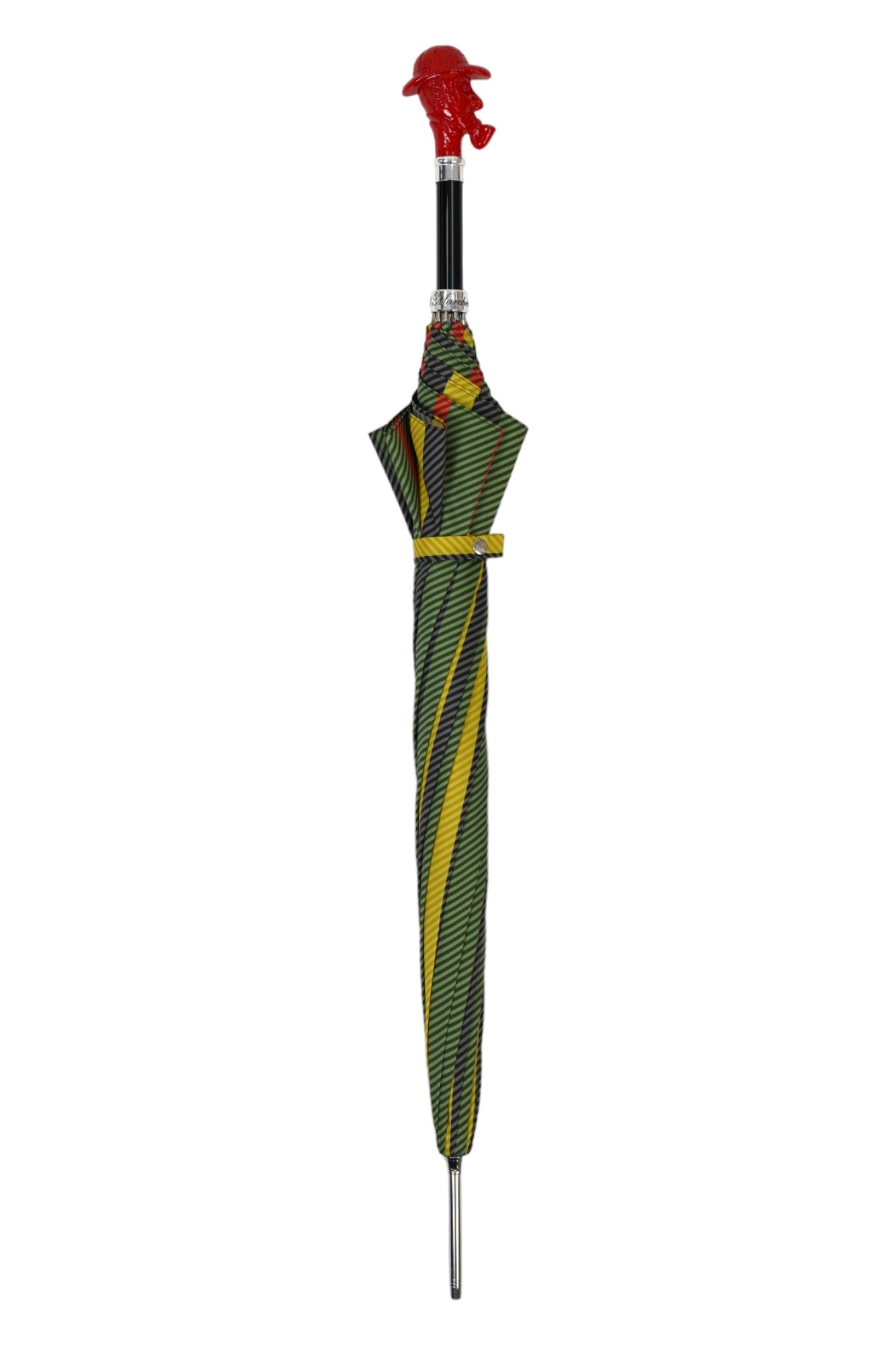 Gentleman's Striped Umbrella – Automatic Open, Durable Carbon Fiber, Sherlock Holmes Handle