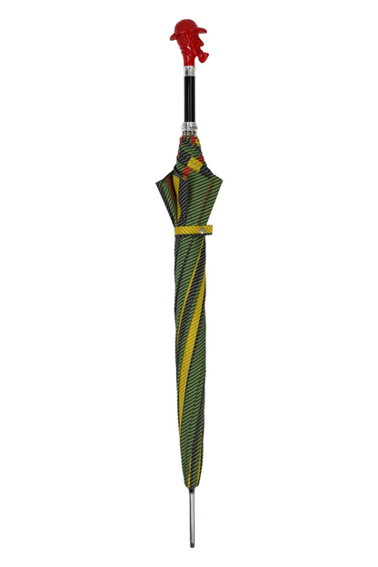 Gentleman's Striped Umbrella – Automatic Open, Durable Carbon Fiber, Sherlock Holmes Handle