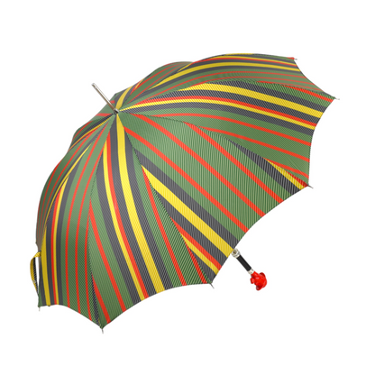 Gentleman's Striped Umbrella – Automatic Open, Durable Carbon Fiber, Sherlock Holmes Handle