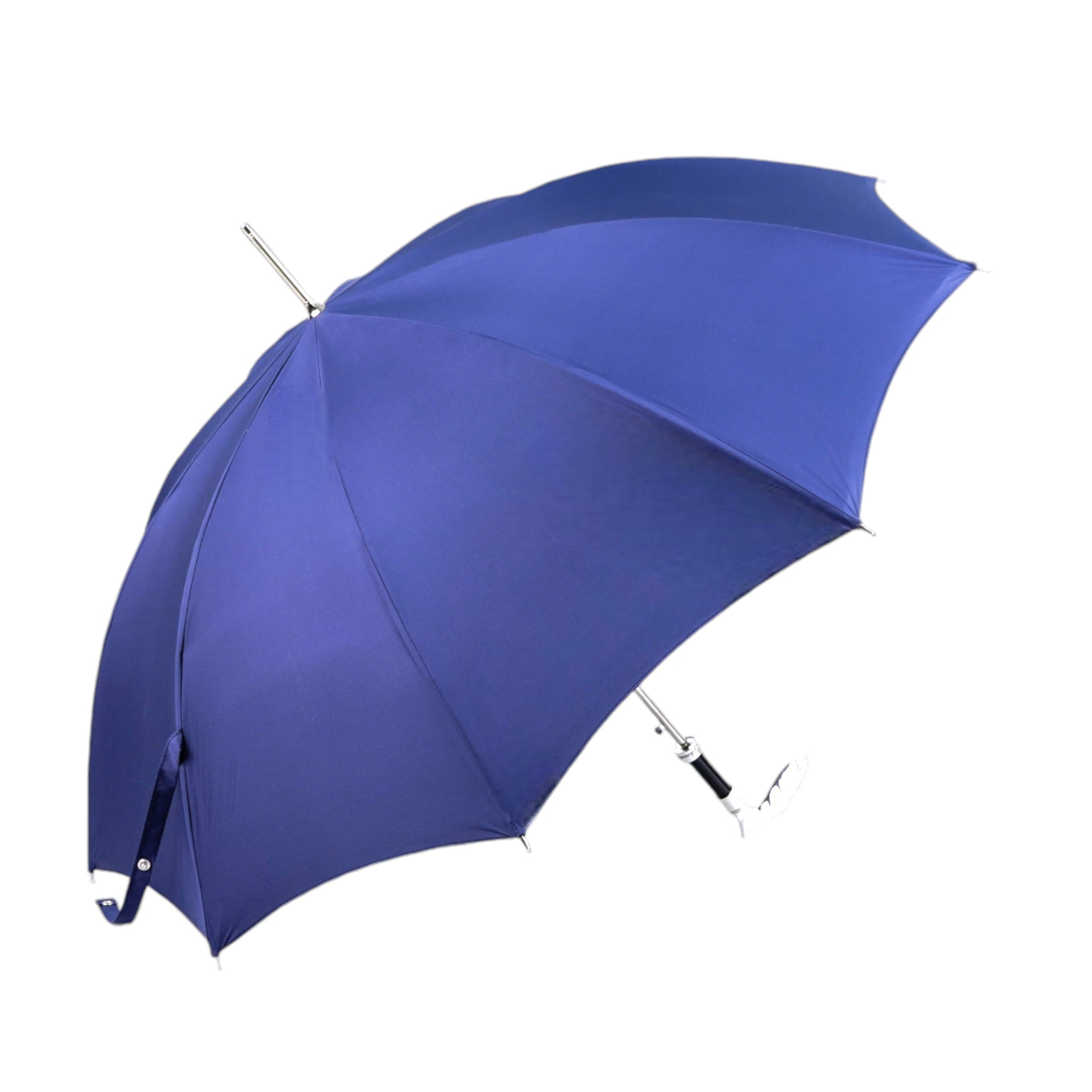 Men's Designer Umbrella – Premium Satin Canopy, Silver Plated Handle, Automatic Open