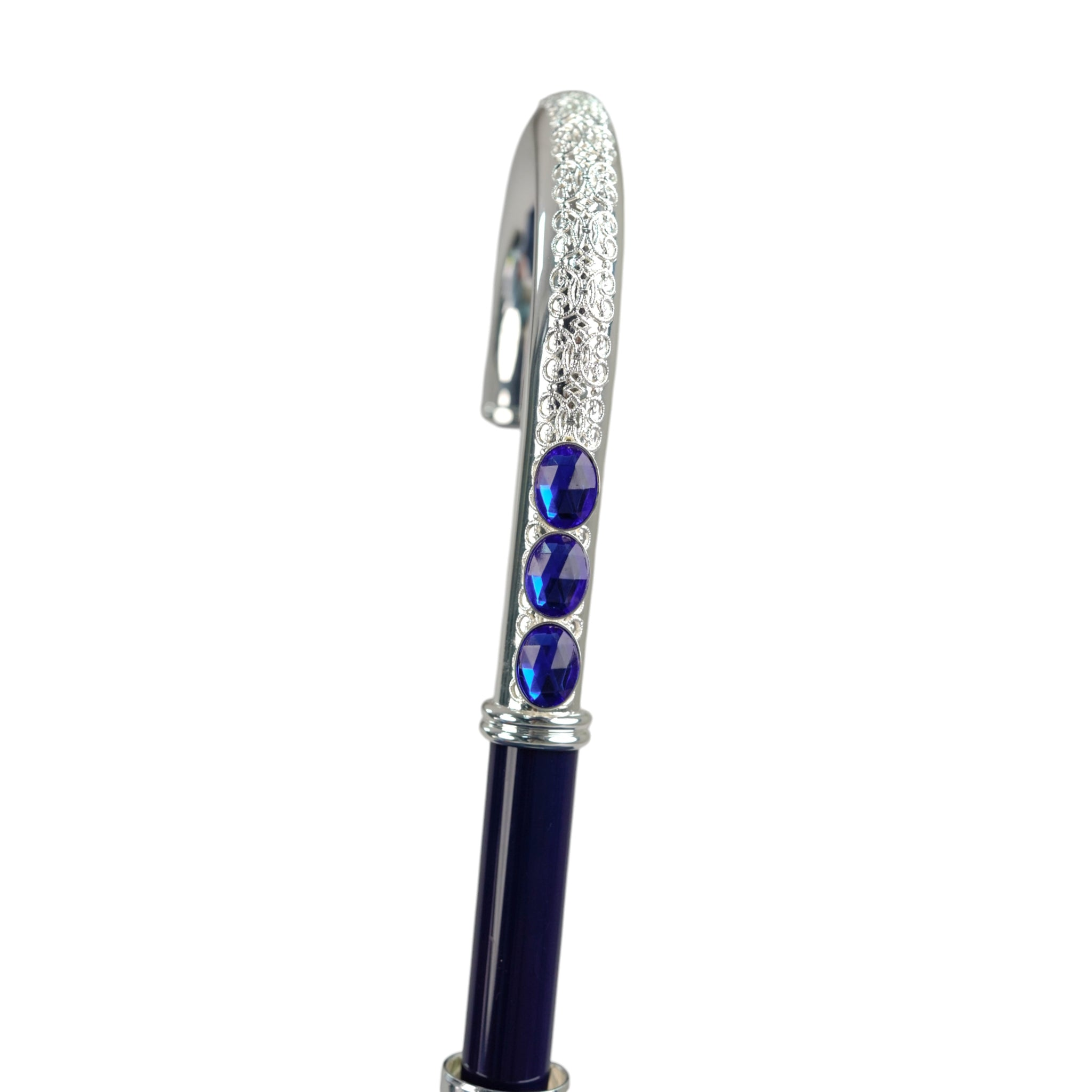 Royal Blue Men’s Umbrella – Luxury Automatic Open Umbrella with Sapphire Crystal Handle