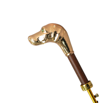 Luxury Gold Umbrella – 24K Gold Handle Hound Dog Automatic Rain Umbrella