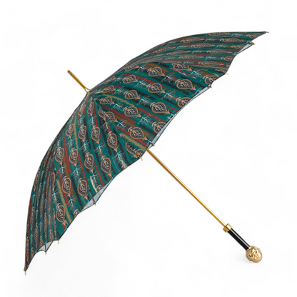 Paisley Men’s Umbrella – Automatic Opening, Gold-Plated Handle, Fibercarbon Frame