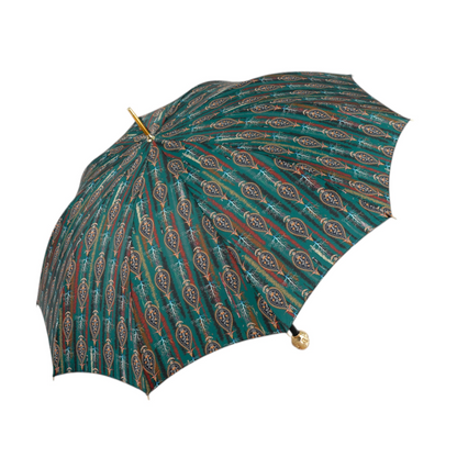 Paisley Men’s Umbrella – Automatic Opening, Gold-Plated Handle, Fibercarbon Frame