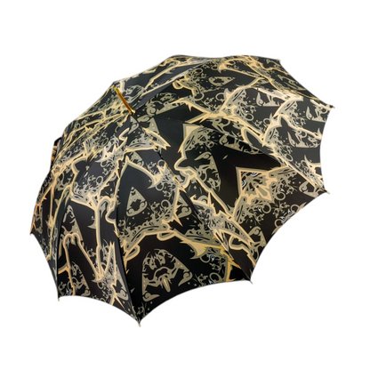 Luxury Designer Umbrella – 24K Gold Horse Head Handle, Automatic Open, Wind Resistant