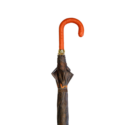 Ostrish Leather Umbrella – Men's Fibercarbon Horse Design Automatic Opening