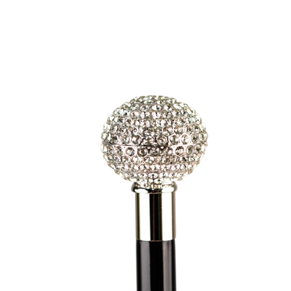 Luxury Striped Umbrella – Men's Rain Umbrella with Silverplated Handle & Crystal Accents