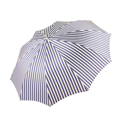 Luxury Striped Umbrella – Men's Rain Umbrella with Silverplated Handle & Crystal Accents