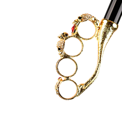 Luxury Red Umbrella – Handmade Italian Men's Rain Umbrella with Gold Handle & Crystal Embellished Design