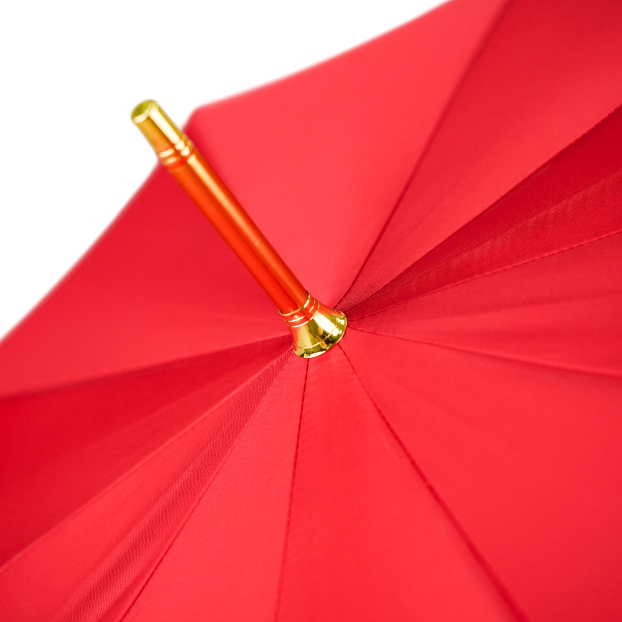 Luxury Red Umbrella – Handmade Italian Men's Rain Umbrella with Gold Handle & Crystal Embellished Design