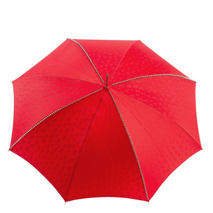 Red Skull Umbrella – Automatic Easy Open Rain Umbrella with Studded Design & Black Handle