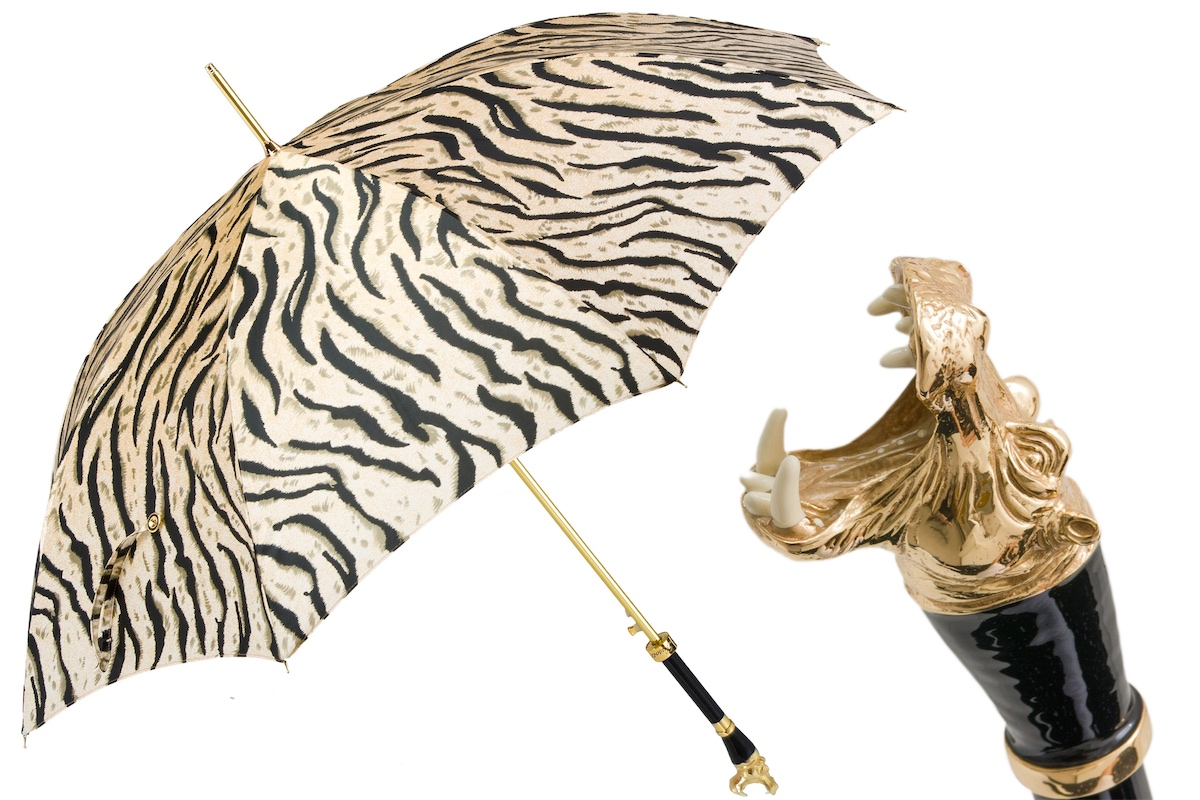 Enameled Brass Umbrella – Automatic Opening Luxury Rain Gear with Polyester Canopy