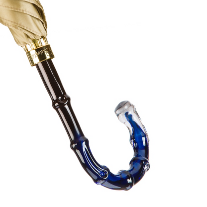 Blue Dahlia Umbrella – Handmade Italian Rain Umbrella With Polyester Canopy & Acetate Handle