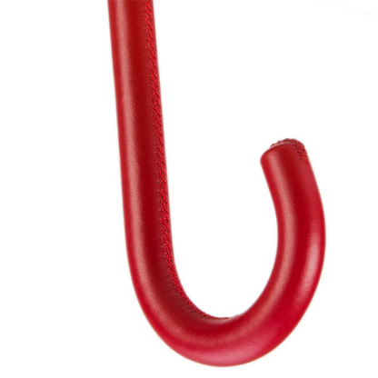 Luxury Red Umbrella – Handmade Italian Rain Umbrella With Leather Handle