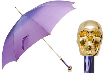 Purple Ombre Umbrella – Handmade Italian Rain Umbrella with Skull Handle