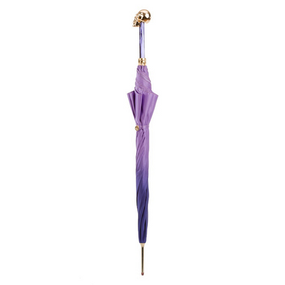 Purple Ombre Umbrella – Handmade Italian Rain Umbrella with Skull Handle