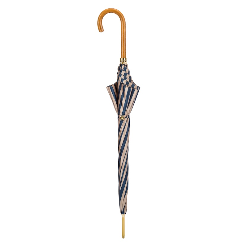 Striped Umbrella – Handmade Italian Rain Umbrella with Malacca Wood Handle