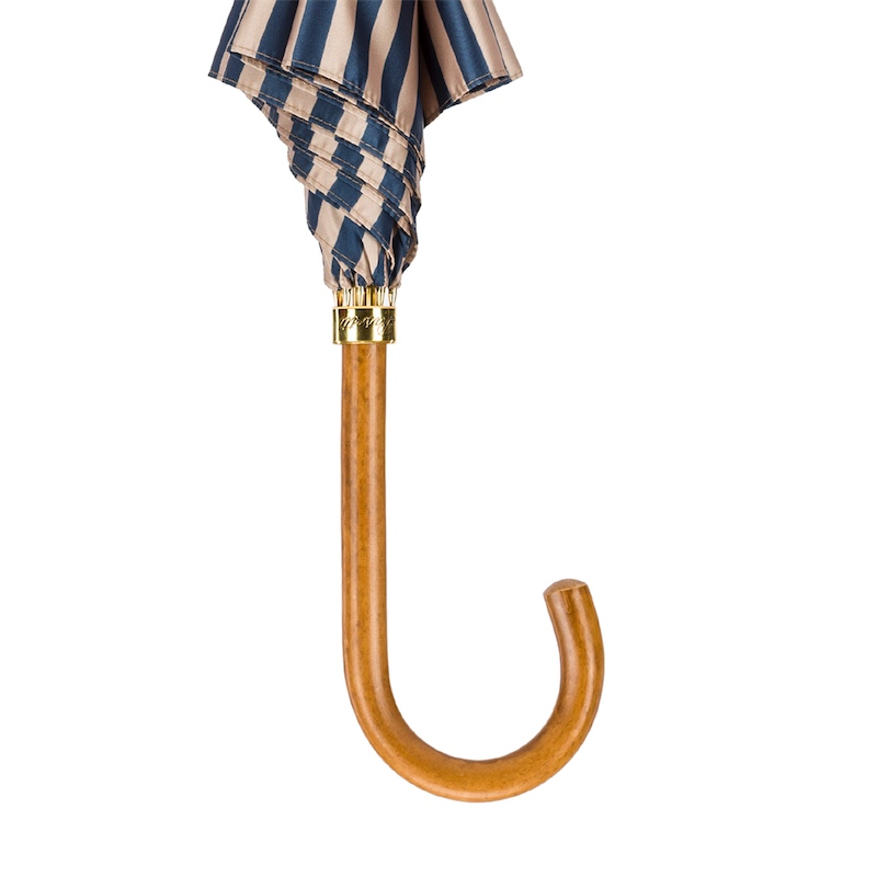 Striped Umbrella – Handmade Italian Rain Umbrella with Malacca Wood Handle