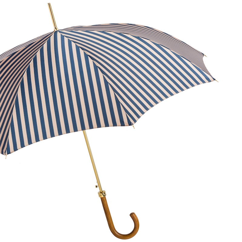Striped Umbrella – Handmade Italian Rain Umbrella with Malacca Wood Handle
