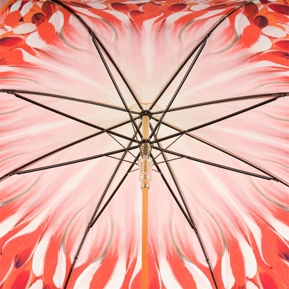 Luxury Umbrella – Italian Handmade Orange Brush Strokes Rain Protection