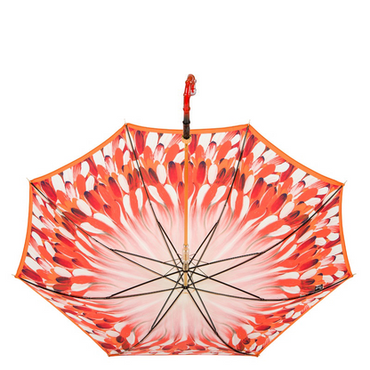 Luxury Umbrella – Italian Handmade Orange Brush Strokes Rain Protection