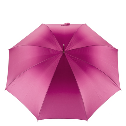 Fuchsia Woman Umbrella - Automatic Luxury Crystal Handle Rain Accessory