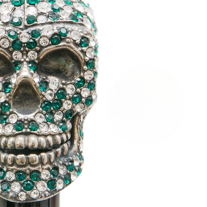 Swarovski Skull Umbrella – Automatic Green Luxury Rain Umbrella With Crystal Handle