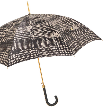 Luxury Umbrella – Automatic Opening, Studded Leather Handle, Handmade Italian Craft