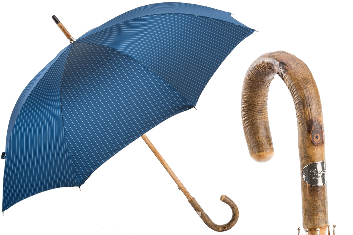 Solid Stick Umbrella | Handmade Italian Ash Wood With Traditional Knob Handle