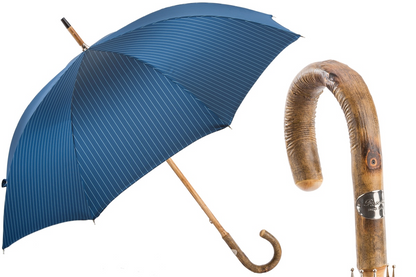 Solid Stick Umbrella | Handmade Italian Ash Wood With Traditional Knob Handle
