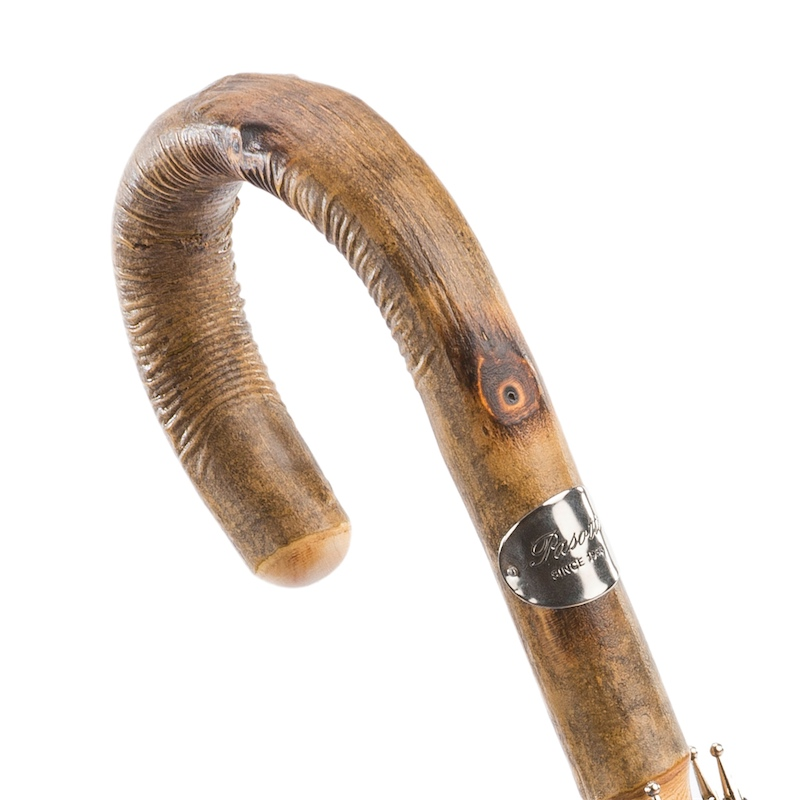 Solid Stick Umbrella | Handmade Italian Ash Wood With Traditional Knob Handle